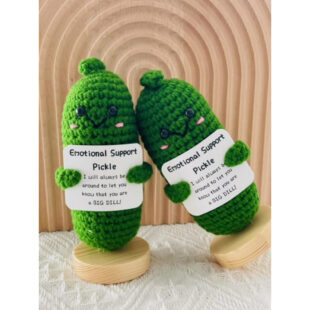 Emotional Support Pickle Cute Positive Crochet Pickle