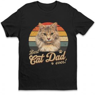 Best Cat Dad Ever Retro Sunset Vintage shirt